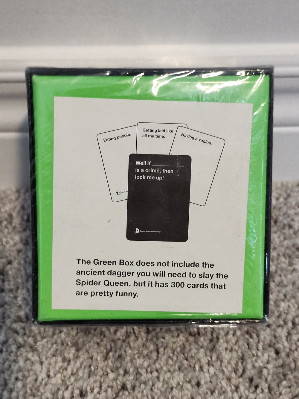 Board Game Cards Against Humanity Green Box Black & Green Expansion Pack